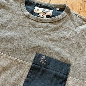 Penguin Gray and Navy Pocket Tee